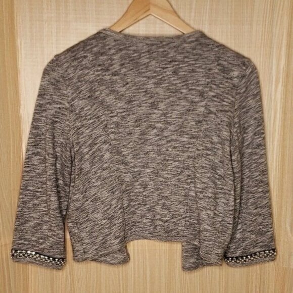 Express Knit Cropped Blazer With Beading - Picture 2 of 6